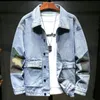 Jackor Men Jeans Jacket Camoue Stitching Denim Jacket Loose Plus Size Motorcykeljacka Streetwear Original Men's Coat U0JD#