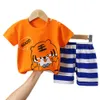 2024 Kinderset met korte mouwen Zomer Puur katoen Jongenskleding Dun meisjes T-shirt Zomerkleding Baby kinderkleding