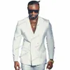 Printemps / Automne Africain Busin Hommes Costumes Veste à double boutonnage avec pantalon Goomsman Prom Dîner Dr Custom Made Tuxedo u2NI #