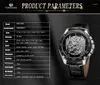 Montres-bracelets Forsining automatique mécanique hommes montre-bracelet militaire Sport mâle horloge haut squelette Dail homme montre cadeau 8068