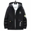 NOWOŚĆ 2024 Wiosna Jesienna Kurtki z kapturem męskie Symual Slim Fit Coats Youth Streetwear Solidne ubranie na zewnątrz sportowy wiatr H858#