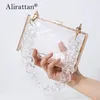 Shoulder Bags Alirattan Diamond-Shaped Acrylic Bag Chain Transparent Color Square Hand-Held Dinner Party Sac A Main Femme