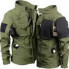 Giacche tattiche Uomo Pelle di squalo Giacca militare Soft Shell Impermeabile antivento in pile Caldo Moto Multi-tasca Cappotti militari 0879 #