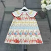 Klassiekers Designer Kinderkleding Girls Jurken kleurrijke konijnen print baby rok reverskraag kind japerbroek 100-150 cm prinses jurk 24mar