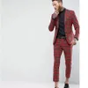 Slim Fit hommes costume deux pièces veste + pantalon nouveau Fiable Plaid mâle formel fête de mariage ensemble J5UN #