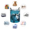 Laundry Bags Basket Dolphins Lovers Cloth Folding Dirty Clothes Toys Storage Bucket Household