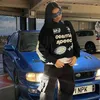 Kadın Hoodies Estetik Moda Alfabe Kafatası Baskı Külot Kadınlar Y2K Bol Gotik Sokak Sweatshirts Harajuku