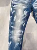 Pantaloni da donna Viola Jeans di marca American High Street Vernice blu colorata 2024 Tendenza moda Qualità