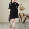 Party Dresses Tshirt Dress for Women 2024 Literary and Casual Short Sleeve Summer Fashion Large Size Miverse Mini Loose Clothing Z1563