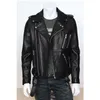 Veste de moto en cuir PU pour hommes, fermeture éclair multiple, Punk Rock, col roulé, Slim W, marque, Fi, printemps et automne p80C #