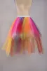 Stock Rainbow High Low spódnice krawat tiul tiulle tutu spódnica zgiełk petticoat klubowa odzież fantazyjna sukienka Carnival CPA5600