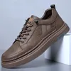 Casual Shoes Designer's Men's äkta läderkläderbeständiga Oxford Fashion Mountaineering GRATIS leverans