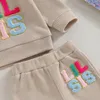 Set di abbigliamento Yassiglia Sister Abiti coordinati Neonata Completo in 2 pezzi Big Little Manica lunga Stampa lettera Felpa Pantaloni Set