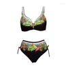 Maillots de bain pour femmes Tatitivs Floral Plus Taille Bikini Grande Coupe Maillot de bain Push Up Set Summer Femmes Beach Maillot de bain Biquini
