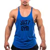 Fitness Vest Mens Bodybuilding Stringer Tank Top Men Cotton Gym Clothing Y Baksärmlösa skjortor för muskler Män Träningstankar 240327