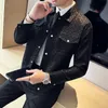 men Printing Leather Jacket New Classic Slim Fit Motorcycle PU Leather Jacket Solid Color Lapel Men Large Black Leather Jacket s5Qv#