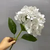 Fleurs décoratives exquises 80 cm Big Hortensia artificielle avec fleur de soie de feuille pour le mariage décoration de la fête de bureau El Office Party