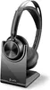 Poly Voyager Focus 2 UC Bluetooth Headset مع حامل ، أسود ، للجنسين