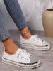 Casual Schuhe 2024 Frauen Mode Strass Kristall Plattform Slip-on Wohnungen Luxus Bequeme Turnschuhe Größe
