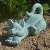 Kawaii figur harts charms leende katt hemdekoration ornament figurer miniatyr hantverk mini trädgård tillbehör 240325