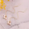 Dangle Oorbellen Witte Barokke Parel Lange 18k Ear Drop Hook Gift Vlekkeloze Bruiloft Mode Klassiek Betoverend Feest Echte Accessoires