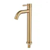 Bathroom Sink Faucets Sus304 Brushed Gold Single Cooling Basin Faucet Stainless Steel Table 4 Points Interface Pvd