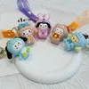 Pingente de chaveiro de boneca, boneca tridimensional de borracha macia, cachorrinho branco, bolsa Kuromi, pingente pequeno de desenho animado, pingente de casal de desenho animado, pingente de bolsa escolar