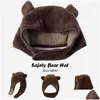 Bérets American Y2K Safety Bear Bomber Chapeaux Uni Hip Hop Polaire Polaire Chaud Protection De L'oreille Bonnets Hommes Femmes Boucle Magnétique Chapeau De Ski Dro Ot1Cg