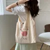 Sacs de soirée Femmes Toile Sac à bandoulière Pêches Imprimer Fourre-tout Grande capacité Étudiant Sac à main Femme Shopping Casual Livres