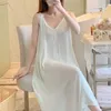 Vêtements de nuit pour femmes Robe solide simple Femmes Sexy Home sur Spaghetti Bretelles Vêtements Col V Été Mince Confortable XXL Pyjamas Taille Femme