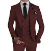 Moda hombres ocio boutique negocios color sólido traje de boda abrigo pantalones chaleco 3 piezas conjunto vestido blazers chaqueta pantalones 240314