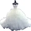 2024 Abiti da ballo vintage ricamati Abiti da sposa Abito da principessa Corsetto Sweetheart Organza Increspature Cattedrale di treno a strati Abiti da sposa formali