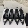 10A Slingback-Sandalen, Pumps, Absatz, Ledersohle, spitzer Zehenbereich, Stiletto, Kitten-Heels, hochwertige Damen-Luxus-Designer-Party, Büroschuhe, Fabrikschuhe, Größe 35–41