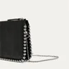 Sac mode pochette pour femmes Rivets perles portefeuille épaule bandoulière petit sac à main carré solide sacoche sacs noir
