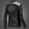 PU Veste Hommes Couleur Unie Manteau En Cuir Veste Casual PU Manteaux Moto Biker Manteau En Cuir Vestes Mâle Grande Taille 6XL x9Hh #