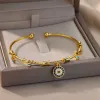 Charm Bilezikler Boho Paslanmaz Çelik Şeytanlar Göz Bileklik Kadın Açık Altın Renk Mavi Gözler Bangles Kız Hediye Takı Damlası Teslimat Otux1