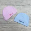 Bérets Chapeau personnalisé brodé bébé personnalisé bleu ou rose bonnet pour bébé avec nom