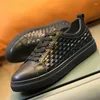 Scarpe casual da uomo in pelle intrecciata con strato superiore in pelle bovina, moda, design confortevole, sensazione reale