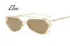 Okulary przeciwsłoneczne projektant marki 2021 Big Mirror Women Heksagon Lovers Hippie Ladies Uv400 Pilot Rose Gold Sun Glass8723889