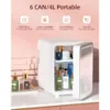 Skincare with Dimmable LED Light Mirror, 4-liter Makeup Mini Refrigerator, Suitable Bedrooms, Cars, Offices, Dormitories, Cooler Heater, Portable Small