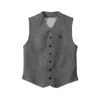 Gilet à manches pour hommes, gilet de mariage rétro, col en V, Herringbe Tweed, décontracté, simple boutonnage, gilet de costume 705x #