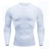 LG Sleeve Men Comppri koszule prowadzą Tshirt Fitn Tight Sport Training Training Tops Gym Sportswear Szybki sucha s8us#