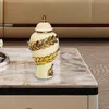 Butelki do przechowywania ceramiczne wazon kwiatowy z ozdobną ornamentem Kwiat Kwiatowy Porcelanowy imbir słoikowy Świątynia na wesele biuro biurka