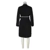 Damenjacken CINESSD 2024 Heavy Industry Design Sense Niche Woolen Long Sleeves Woven Revers Long-Cut Coat Loose Trench