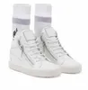 Eleganta märke popskor blixtlås sneaker kriss plus mid-top sneakers plattform tjocka sulor snörning tränare svart vitt patent läder runda tårskor med ruta 38-46