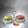 Plastic transparent double small ice bowls multi-purpose preservation dipping rack for picnics camping Ice Buckets Tools LT875