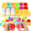 Inteligence Toys Baby Montessori Toys Egg Puzzle Games dzieci Kolor Kształt Dopasowywanie jaja edukacyjne dla dzieci 0-3 lata chłopców dziewczęta 24327