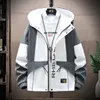 Colorblock Windbreaker 2024 Polyester Erkekler Normal Sonbahar Fermuarlar Sıradan Ceketler Erkekler Mektubu Hip-Hop Ceket Yeni Liste V2AN#