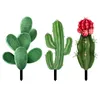 Dekorativa blommor 3 PCS Garden Inserts Plant Lawn Stake Acrylic Yard Cactus-Shape Ornament
