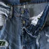 Männer Jeans Gerade Loch Zerstörung Gut Gitter Stickerei Denim Hosen Mode Designer Marke Retro Wash Baumwolle Hosen Männlich